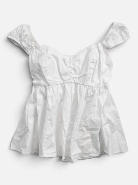 Time and Tru White Off-The-Shoulder Milkmaid Peplum Maternity Blouse Size M